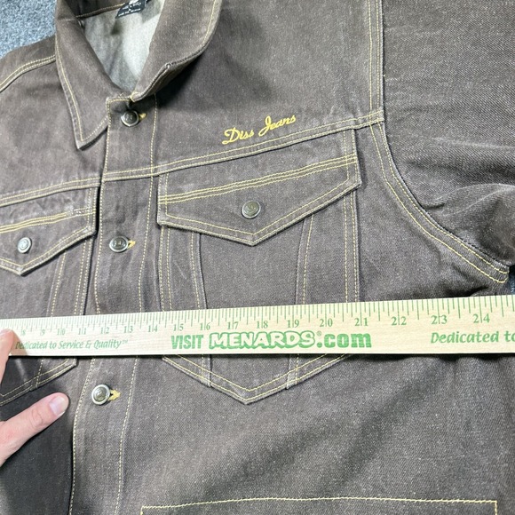 VTG DISS JEANS Jacket Men's L Brown Oversize Baggy Denim Hip Hop Streetwear 90s - Picture 5 of 12